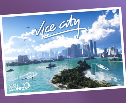 Carte postale : Vice City, artwork officiel de GTA 6