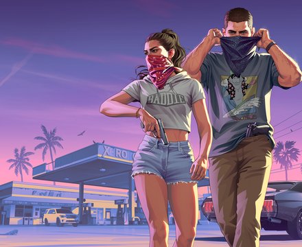 Jason et Lucia : le braquage : artwork officiel de GTA 6
