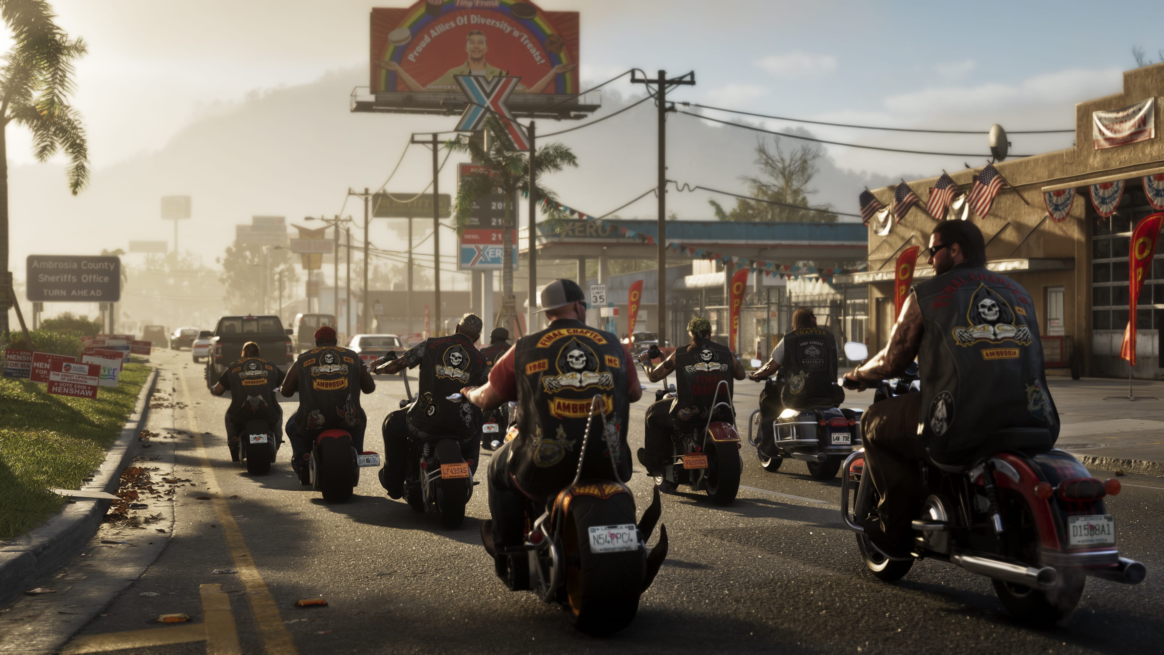 Les motards du Final Chapter sur une route d'Ambrosia