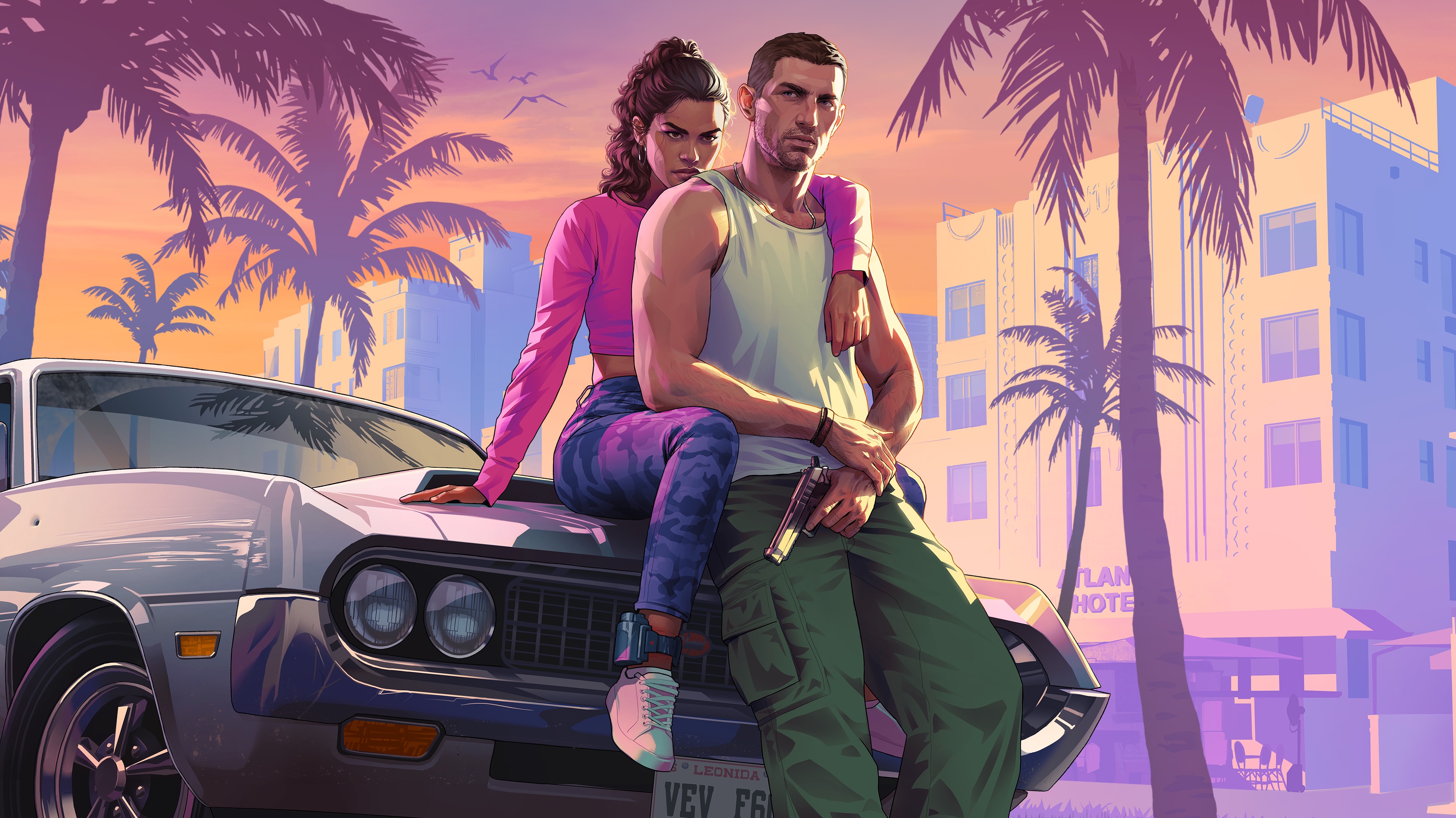 Artwork officiel de Jason et Lucia dans GTA 6